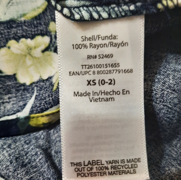 NWT Time and Tru Navy Floral Maxi Dress XS (0-2) Pockets - Picture 3 of 12